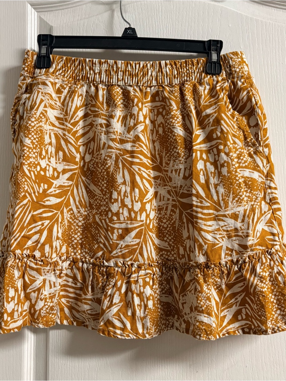 Christian Siriano Mustard Yellow and White Floral Mini Skirt - Picture 2 of 4